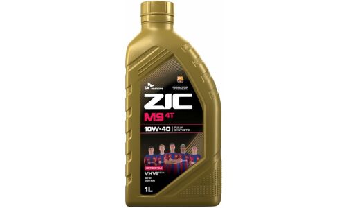 Масло для мототехники ZIC M9 4T 10w40, синтетическое, API SN, JASO MA2, 4-тактное, 1л, арт. 132026