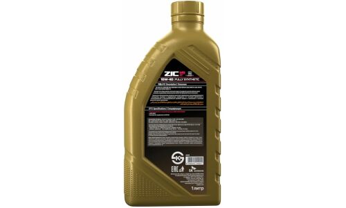 Масло для мототехники ZIC M9 4T 10w40, синтетическое, API SN, JASO MA2, 4-тактное, 1л, арт. 132026