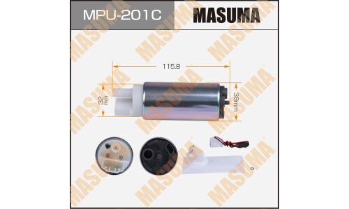 Насос топливный (бензонасос) Masuma, с графитовым коллектором, для Nissan Teana, Infiniti Fx35, арт. MPU-201C