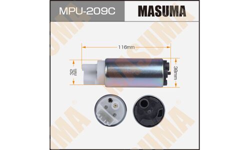 Насос топливный (бензонасос) Masuma, с графитовым коллектором, для Nissan Fuga, Infiniti M35, арт. MPU-209C