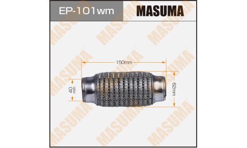 Гофра глушителя Masuma, WireMesh, 40x150мм, усиленная, 3-слойная, арт. EP-101wm