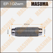 Гофра глушителя Masuma, WireMesh, 40x200мм, усиленная, 3-слойная, арт. EP-102wm