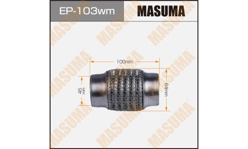 Гофра глушителя Masuma, WireMesh, 45x100мм, усиленная, 3-слойная, арт. EP-103wm