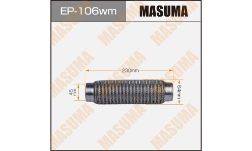 Гофра глушителя Masuma, WireMesh, 45x230мм, усиленная, 3-слойная, арт. EP-106wm