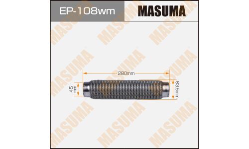 Гофра глушителя Masuma, WireMesh, 45x280мм, усиленная, 3-слойная, арт. EP-108wm