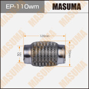 Гофра глушителя Masuma, WireMesh, 50x120мм, усиленная, 3-слойная, арт. EP-110wm