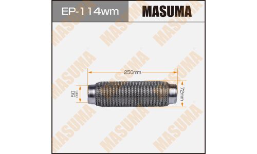 Гофра глушителя Masuma, WireMesh, 50x250мм, усиленная, 3-слойная, арт. EP-114wm