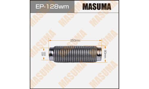 Гофра глушителя Masuma, WireMesh, 60x250мм, усиленная, 3-слойная, арт. EP-128wm