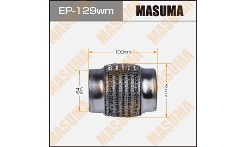 Гофра глушителя Masuma, WireMesh, 64x100мм, усиленная, 3-слойная, арт. EP-129wm