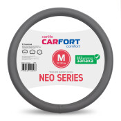 Оплетка на руль Carfort Neo Series, экокожа, серый цвет, размер M (37-39см)