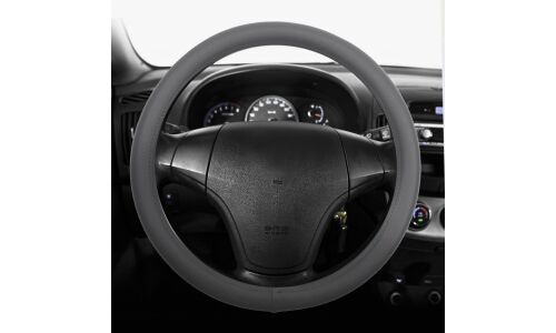 Оплетка на руль Carfort Neo Series, экокожа, серый цвет, размер M (37-39см)