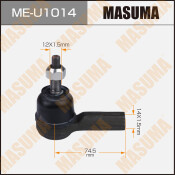 Наконечник рулевой тяги Masuma, для Chevrolet Aveo, арт. ME-U1014