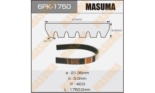 Ремень ручейковый MASUMA 6PK-1750