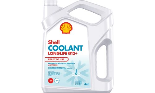 Антифриз Shell Coolant Longlife, G12+, красный, -40°C, 4кг, арт. 550062668