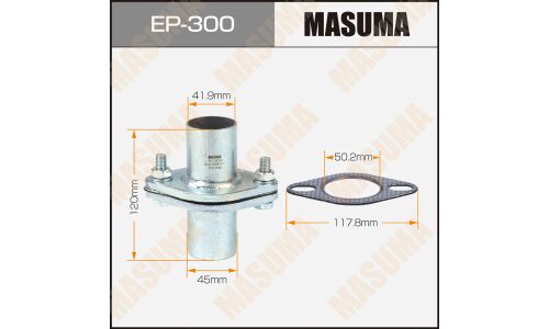 Фланцевое соединение выхлопной трубы Masuma, длина 120мм, Ø45мм, с прокладкой и крепежом, арт. EP-300