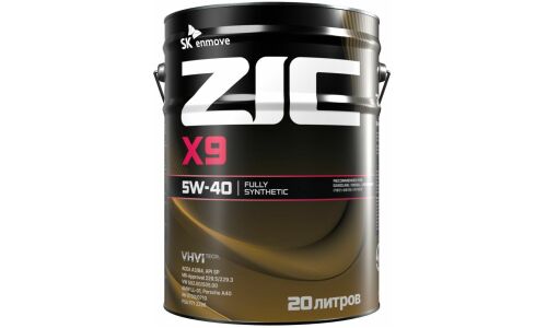 Масло моторное ZIC X9 5w40, синтетическое, API SP, ACEA A3/B3/B4, универсальное, 20л, арт. 192000