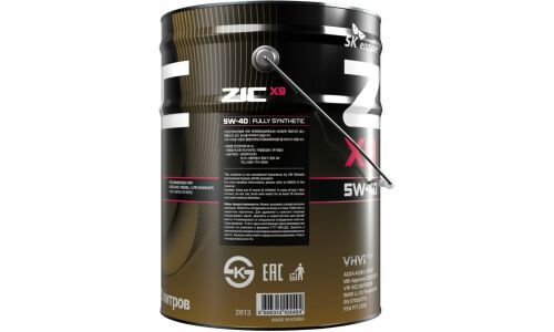 Масло моторное ZIC X9 5w40, синтетическое, API SP, ACEA A3/B3/B4, универсальное, 20л, арт. 192000
