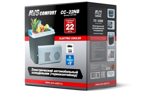 Автохолодильник AVS CC-22NB, объём 22л, размер 405x240x410мм, 12В, арт. A07140S