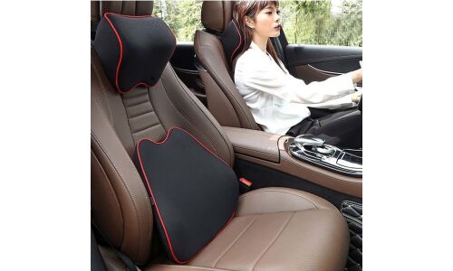 Подушка на подголовник сидения, 250x110x230мм, черная, арт. YK02