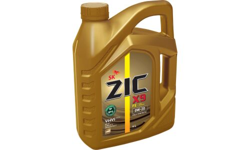 Масло моторное ZIC X9 FE 0w20, синтетическое, API SP, ILSAC GF-6A, для бензинового двигателя, 4л, арт. 162684