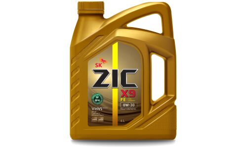 Масло моторное ZIC X9 FE 0w30, синтетическое, API SP, ILSAC GF-6A, для бензинового двигателя, 4л, арт. 162683