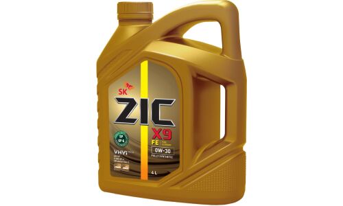 Масло моторное ZIC X9 FE 0w30, синтетическое, API SP, ILSAC GF-6A, для бензинового двигателя, 4л, арт. 162683