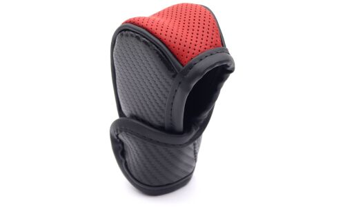 Чехол на ручку КПП, перфорированный кожзам, чёрный/красный цвет