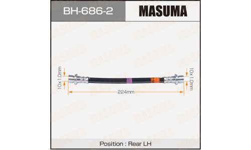 Шланг тормозной Masuma для Toyota Vitz / Yaris / Ractis, задний, левый, арт. BH-686-2
