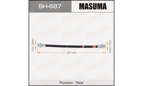 Шланг тормозной Masuma для Toyota Platz / Yaris / BB, задний, арт. BH-687