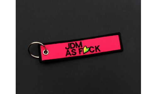 Брелок тканевый с вышивкой «JDM AS F*CK» , красный