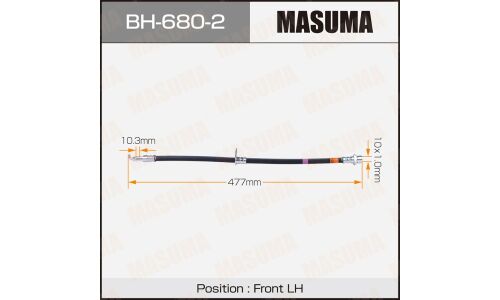 Шланг тормозной Masuma для Toyota RX350, передний, левый, арт. BH-680-2