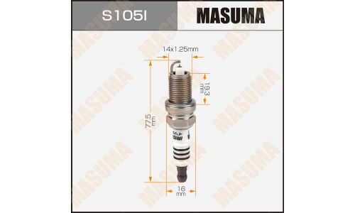 Свеча зажигания Masuma Iridium ZFR6V-G с иридиевым электродом, арт. S105I