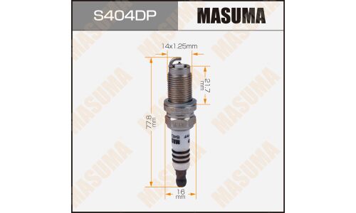 Свеча зажигания Masuma Double Platinum PZFR6R с платиновым электродом, арт. S404DP