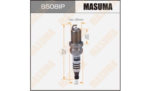Свеча зажигания Masuma Iridium+Platinum PFR8S8EG (94460) с платиновым и иридиевым электродом, арт. S508IP