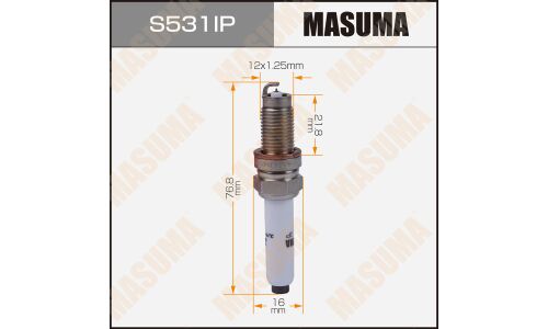 Свеча зажигания Masuma Laser Platinum PZKER7B8EGS с платиновым электродом, арт. S531IP