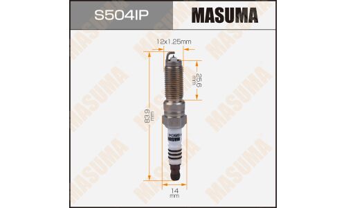 Свеча зажигания Masuma Iridium+Platinum ILZNAR8A7G (91924) с иридиевым электродом, арт. S504IP