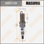 Свеча зажигания Masuma Double Iridium DILFR6D11 с иридиевым электродом, арт. S601DI Свеча зажигания Masuma Double Iridium DILFR6D11 с иридиевым электродом, арт. S601DI