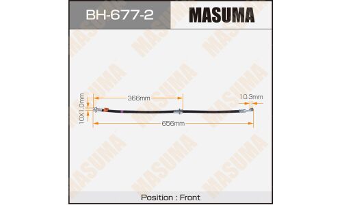 Шланг тормозной Masuma для Nissan Juke, передний, левый, арт. BH-677-2