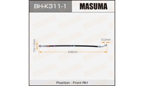 Шланг тормозной MASUMA KIA- /front/ RIO II, CERATO II RH
