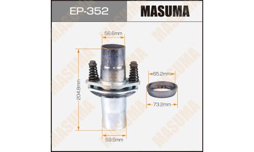 Фланцевое соединение выхлопной трубы Masuma, демпферное, длина 205мм, Ø56.6/60мм, арт. EP-352