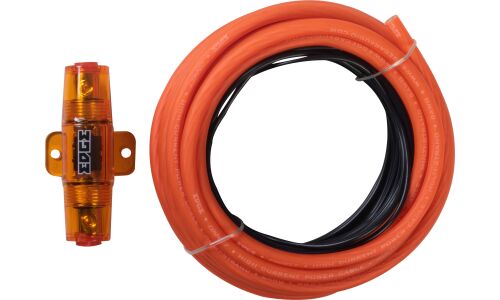 Комплект проводов для усилителя EDGE EDC-PK800, силовой (8AWG) и управляющий (18AWG) кабели, держатель с предохранителем Mini ANL 40А, клеммы (8AWG)