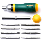 Отвёртка со сменными вставками (битами) SATA, длина стержня 230мм, посадочный размер HEX1/4 Отвёртка со сменными вставками (битами) SATA, длина стержня 230мм, посадочный размер HEX1/4