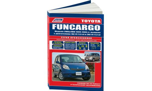 Руководство по эксплуатации, техническому обслуживанию и ремонту Toyota Fun Cargo с бензиновым двигателем (1999-2005 гг.)