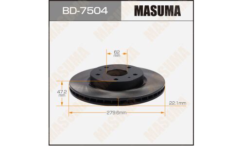 Диск тормозной Masuma, передний, правый/левый, для Suzuki SX4, 1 шт, арт. BD-7504