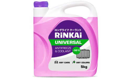 Антифриз Rinkai Universal Antifreeze & Coolant, G12++, розовый, -50°C, 5кг, арт. AFV5