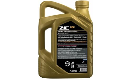 Масло моторное ZIC TOP 5w40, синтетическое, API SP, ACEA A3/B3/B4, универсальное, 4л, арт. 162682