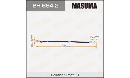 Шланг тормозной Masuma для Toyota Yaris / Verso, передний, левый, арт. BH-684-2