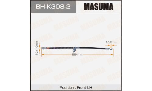 Шланг тормозной Masuma для Hyundai Elantra IV, передний, левый, арт. BH-K308-2