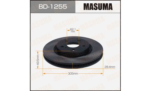 Диск тормозной Masuma, передний, правый/левый, для Toyota RAV4 / Harrier, 1 шт, арт. BD-1255