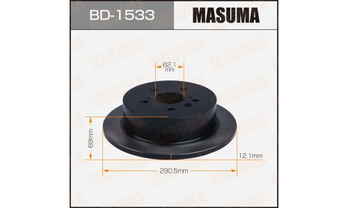 Диск тормозной Masuma, задний, правый/левый, для Toyota Alphard / Estima / Noah, 1 шт, арт. BD-1533